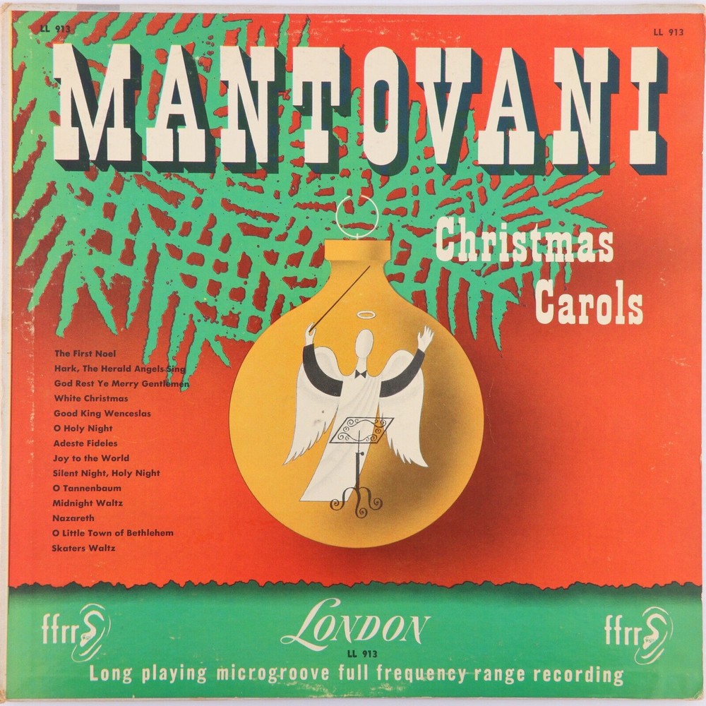 Mantovani & His Orchestra, Christmas Carols, 1954 Reissue Vinyl LP Record LL 913